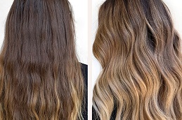 balayage hair before and after
