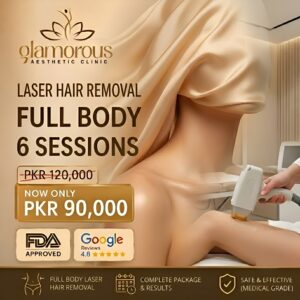 Full body 6 sessions Laser hair removal offer At Glamrous clinic